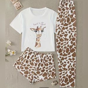 New In Package 3 Piece Giraffe Pajamas - Head in the Clouds